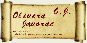 Olivera Javorac vizit kartica